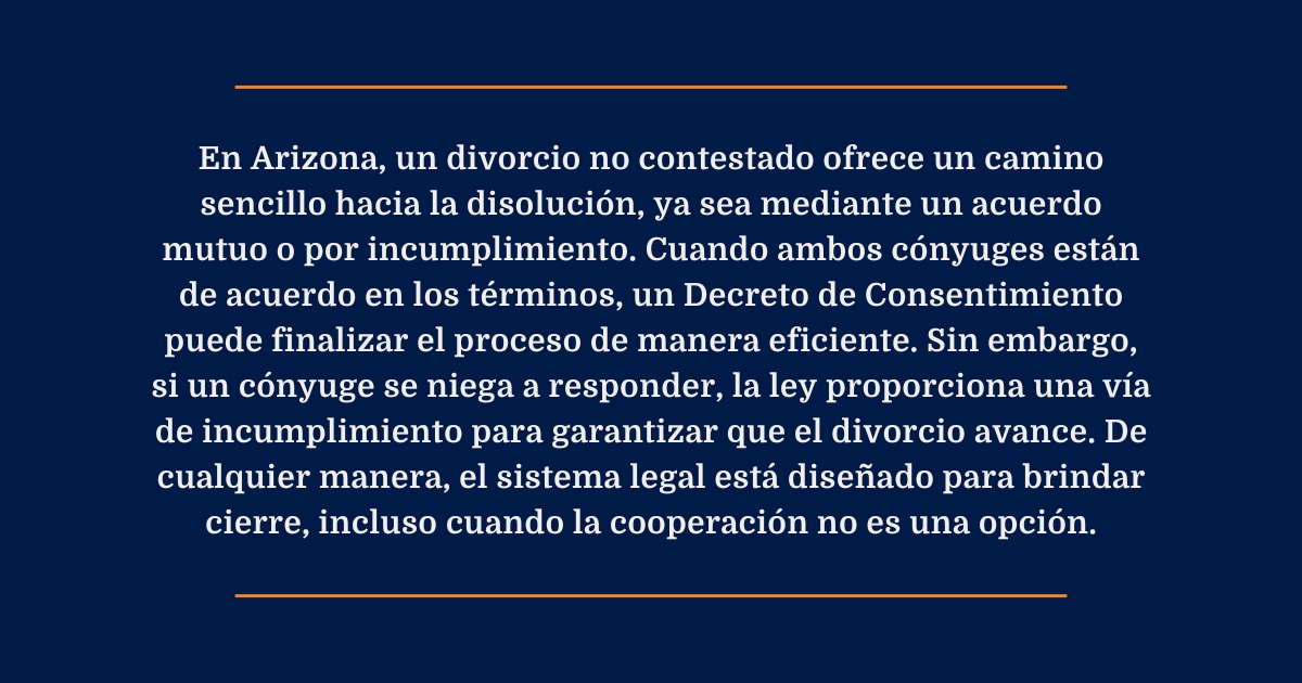 Proceso de divorcio por consentimiento de Arizona