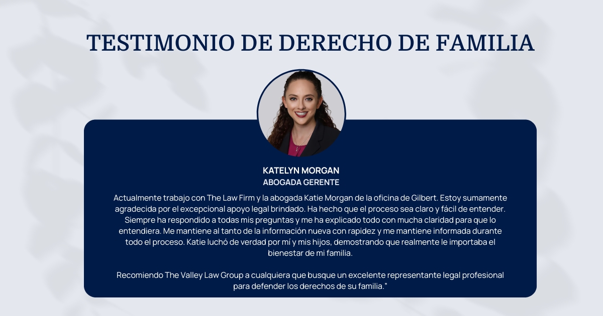 Testimonio de clientes de derecho de familia para la abogada Katelyn Morgan