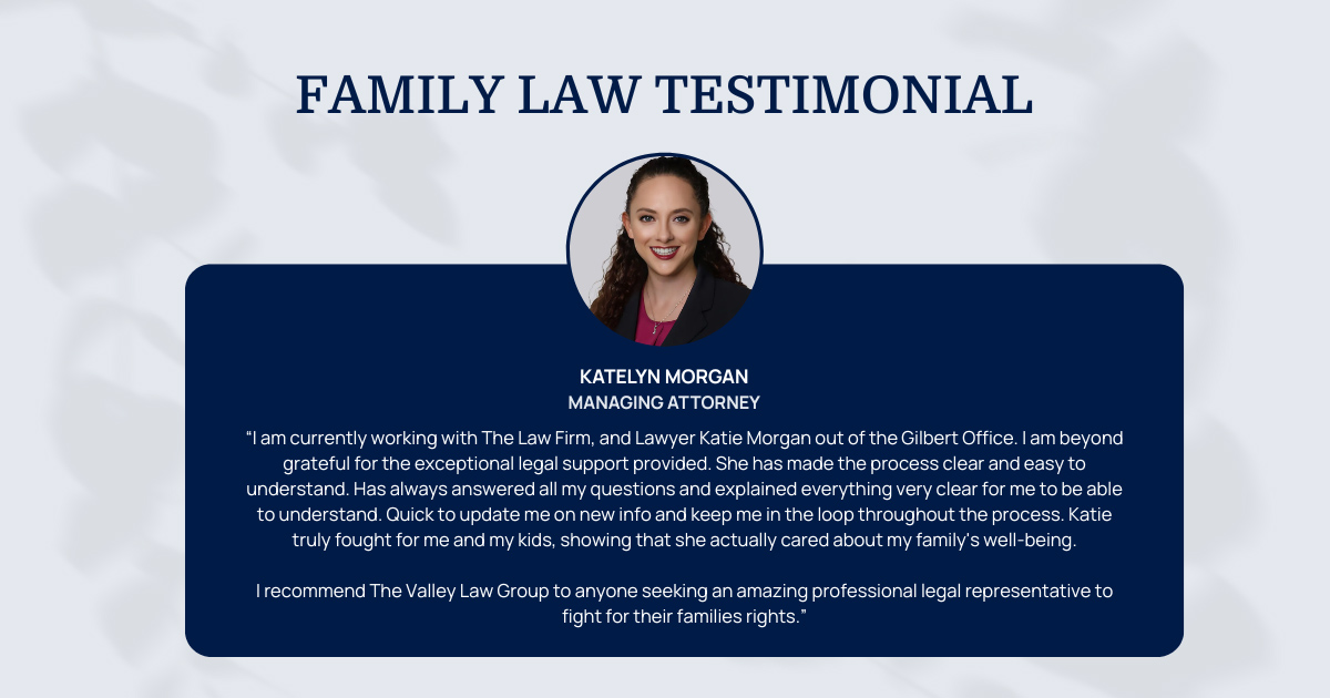 Family Law Client Testimonal for Managing Attorney Katelyn Morgan