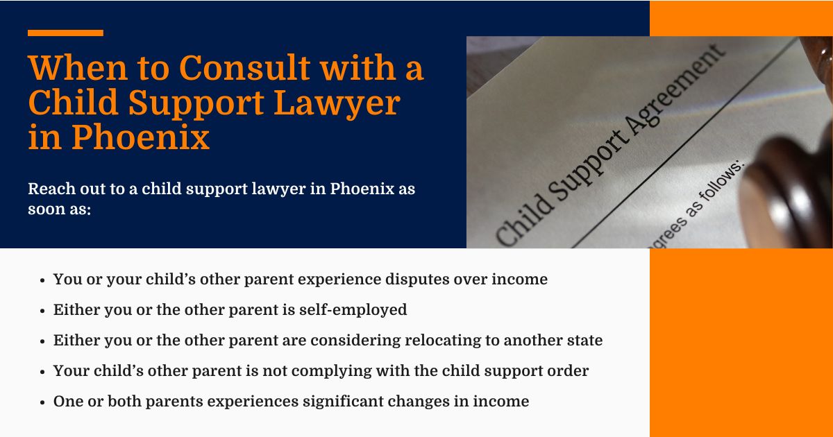 When to Call Child Support Lawyer Phx