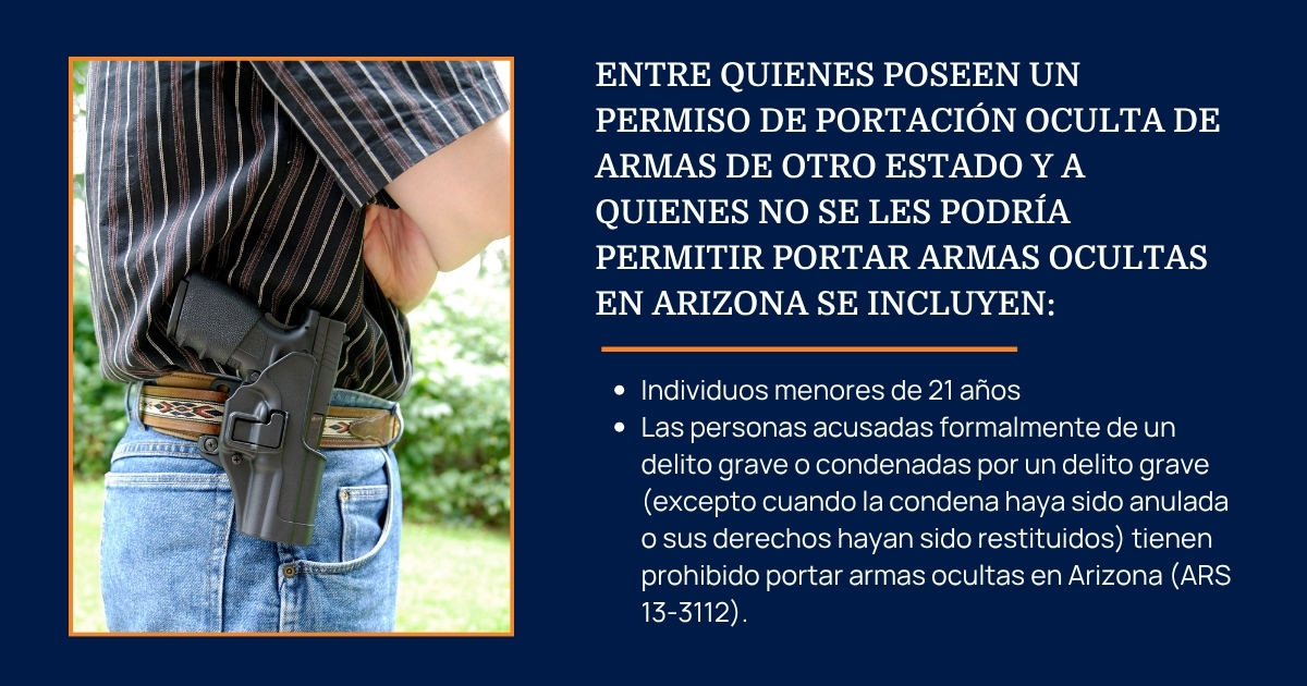 ¿Quién puede portar armas en Arizona? 