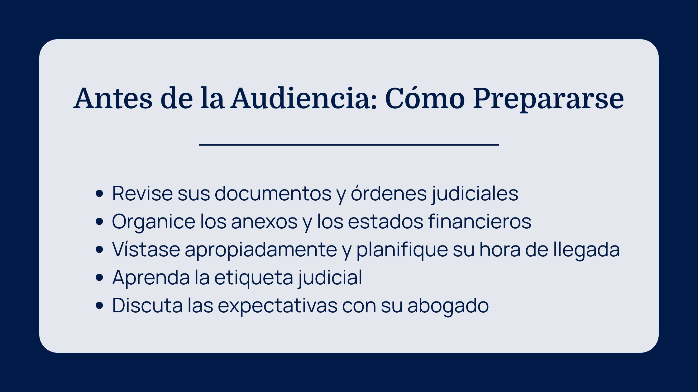 Cómo prepararse para el Tribunal de Familia en Arizona
