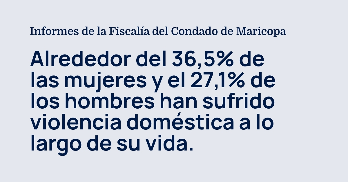 Estadísticas sobre violencia doméstica de la Fiscalía del Condado de Maricopa
