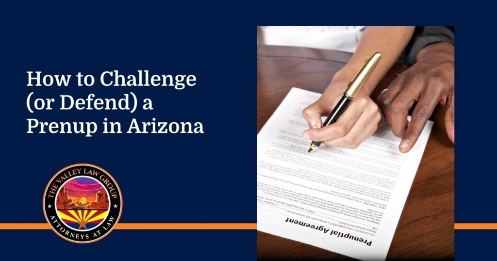 Defensa de un acuerdo prenupcial en Arizona
