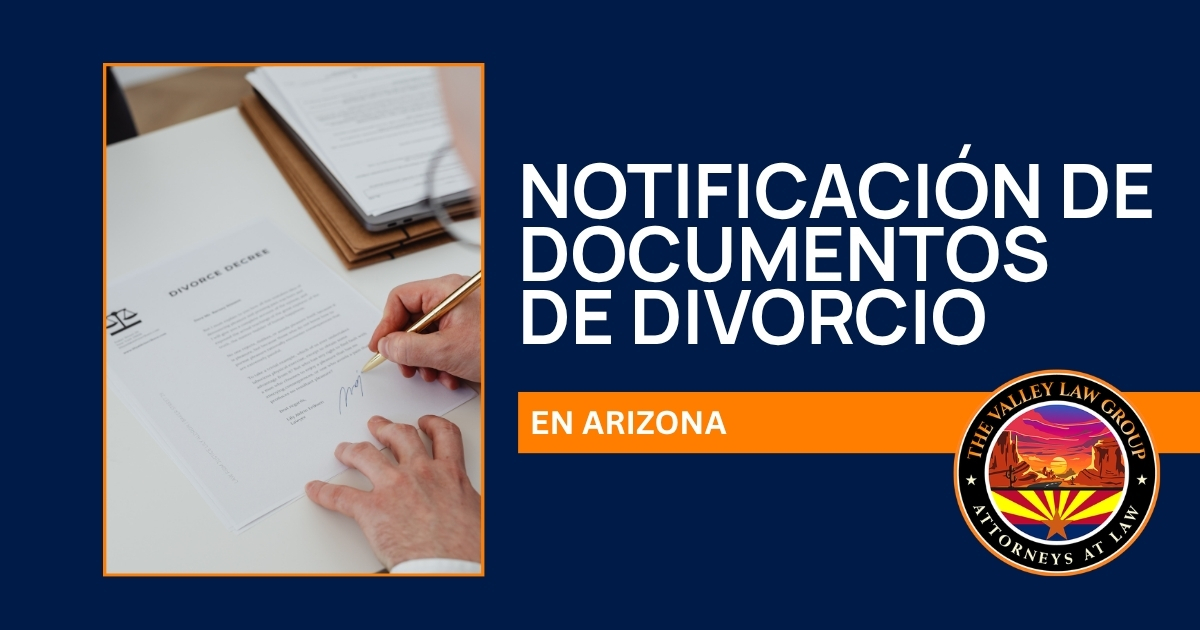 Notificación de los documentos de divorcio