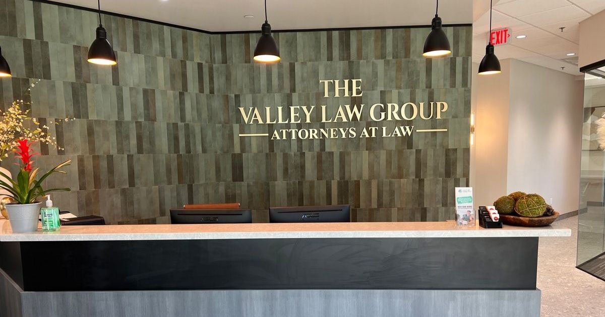 La recepción de la oficina de Valley Law Group en Arizona.