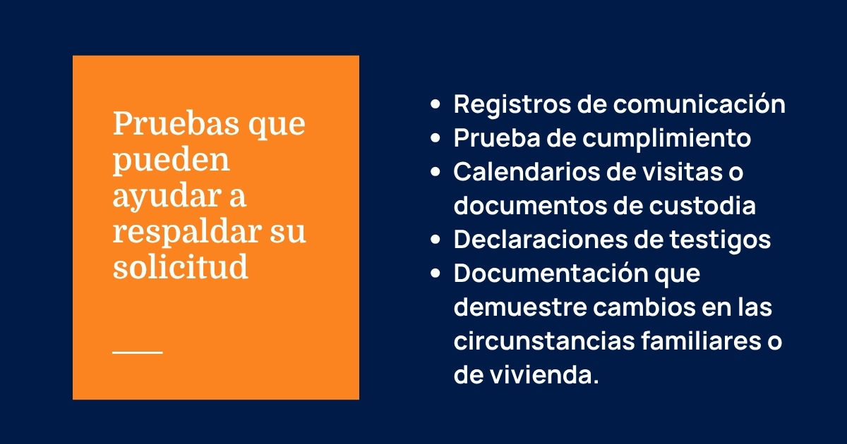 Pruebas que pueden respaldar tu solicitud de anulación de una orden de protección