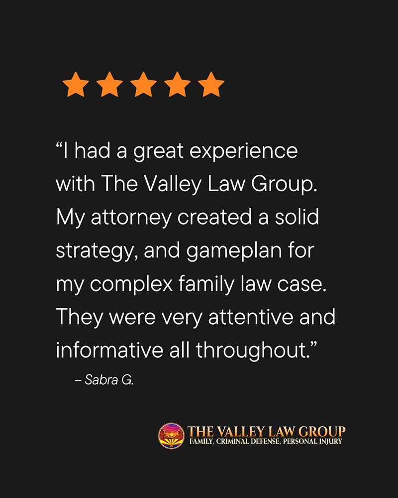 Testimonio de un cliente de derecho de familia sobre The Valley Law Group