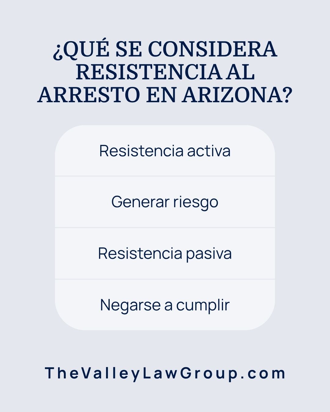 Types of resisting arrest under Arizona law