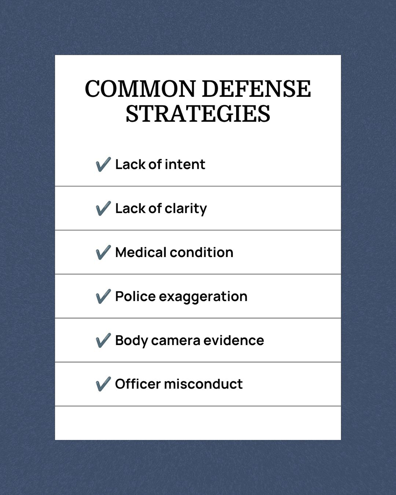 Common legal defenses against resisting arrest charges