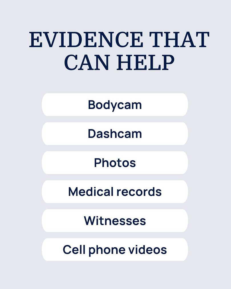  Evidence commonly used to defend resisting arrest charges