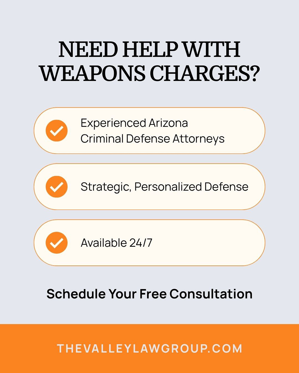 Free consultation for Arizona weapons charges with experienced criminal defense lawyers