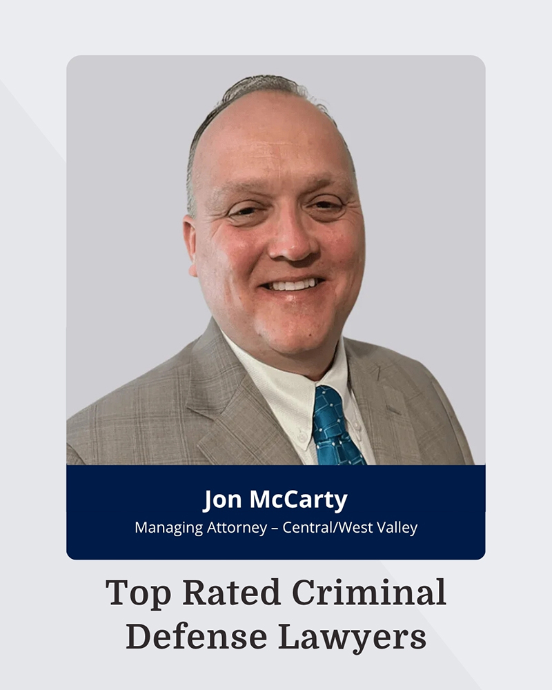 Jon McCarty, managing criminal defense attorney at The Valley Law Group