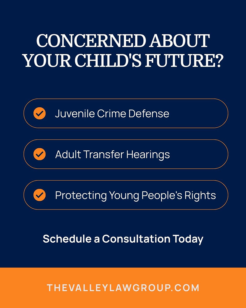  Infographic promoting juvenile crime defense and protecting children's rights in Arizona