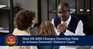 Arizona HB 2995 parenting time changes for domestic violence cases infographic
