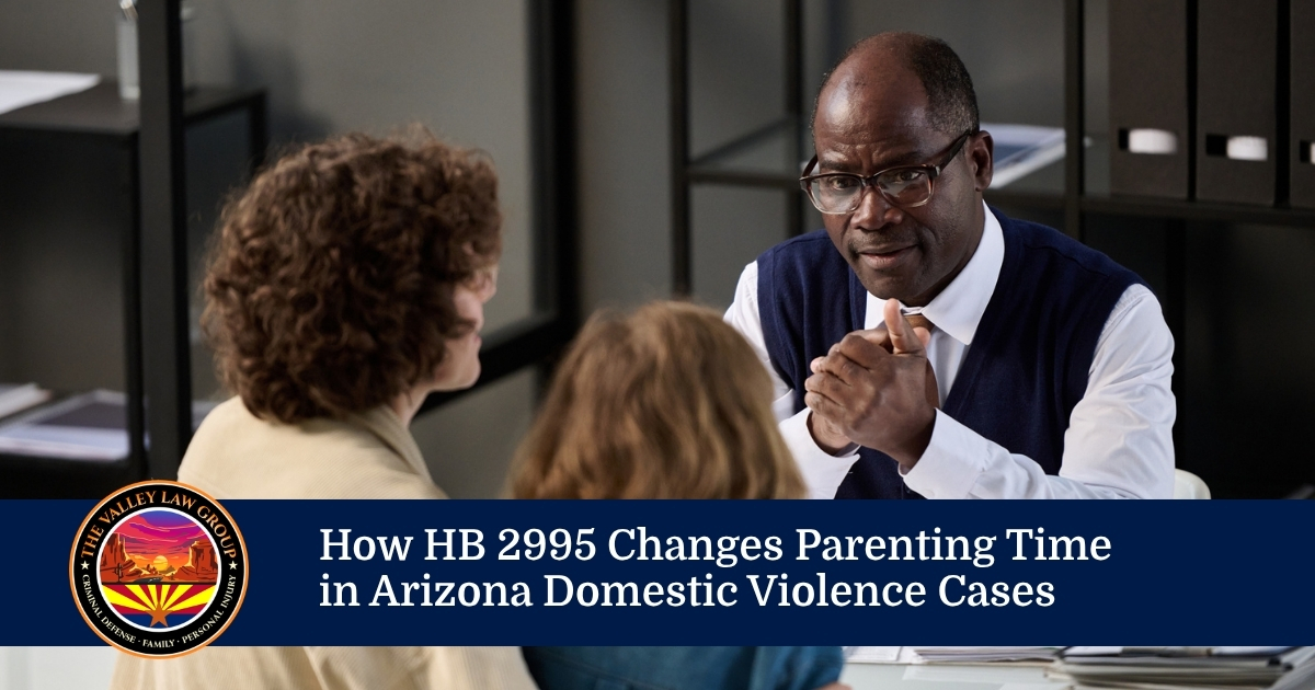 Arizona HB 2995 parenting time changes for domestic violence cases infographic