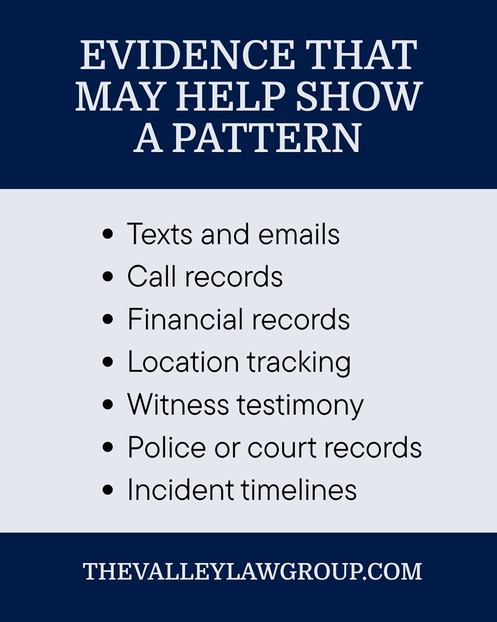 Evidence that may help show a pattern of coercive control in Arizona family court