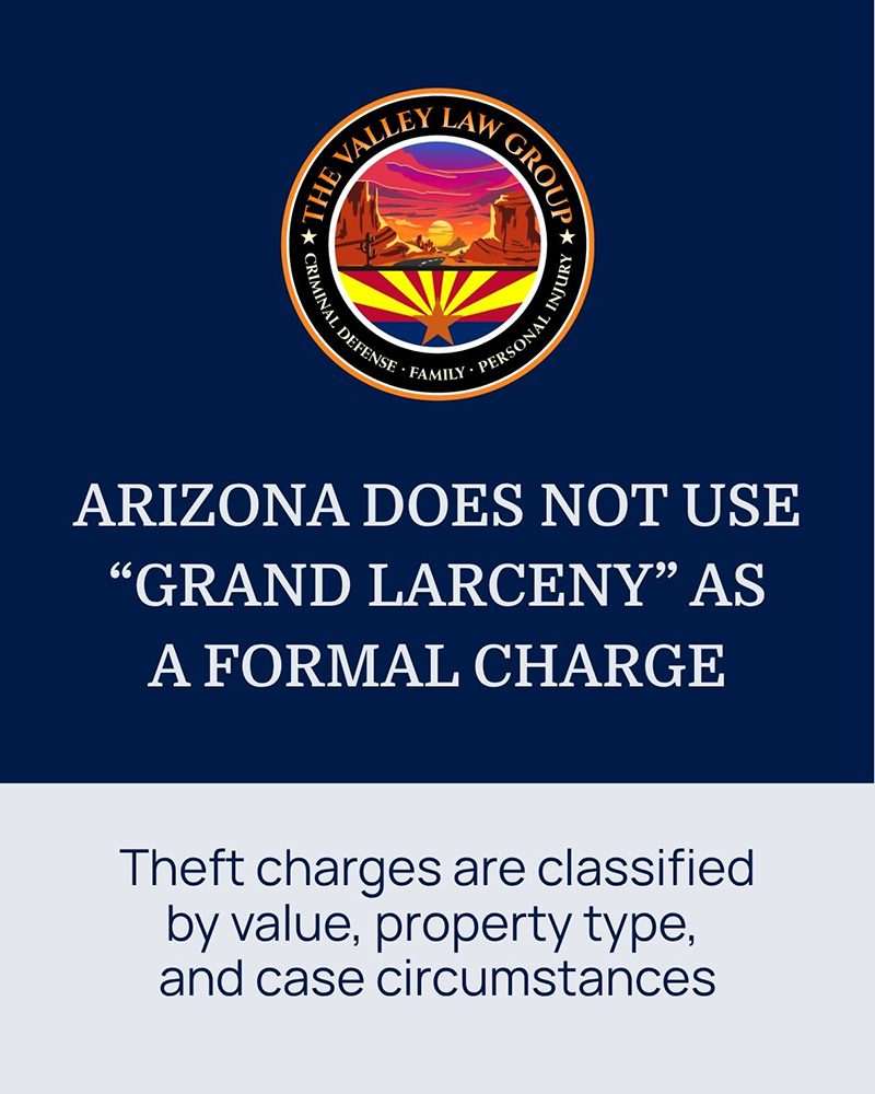  Arizona theft charges explained by value, property type, and circumstances