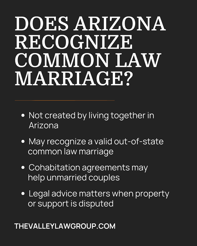 Does Arizona recognize common law marriage for unmarried couples