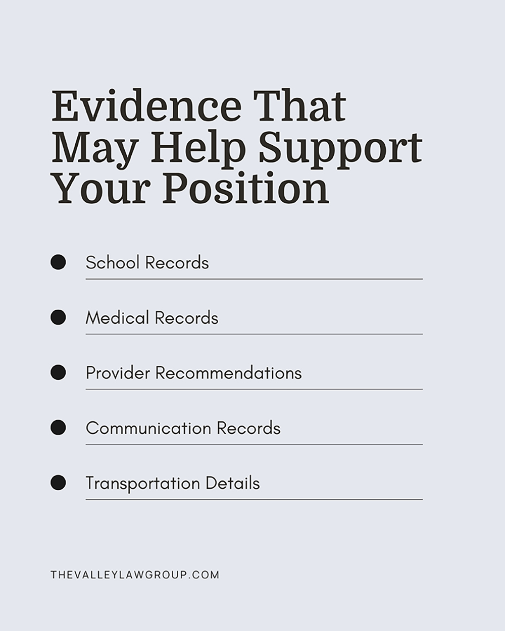  Evidence for school and medical decision disputes in Arizona family court